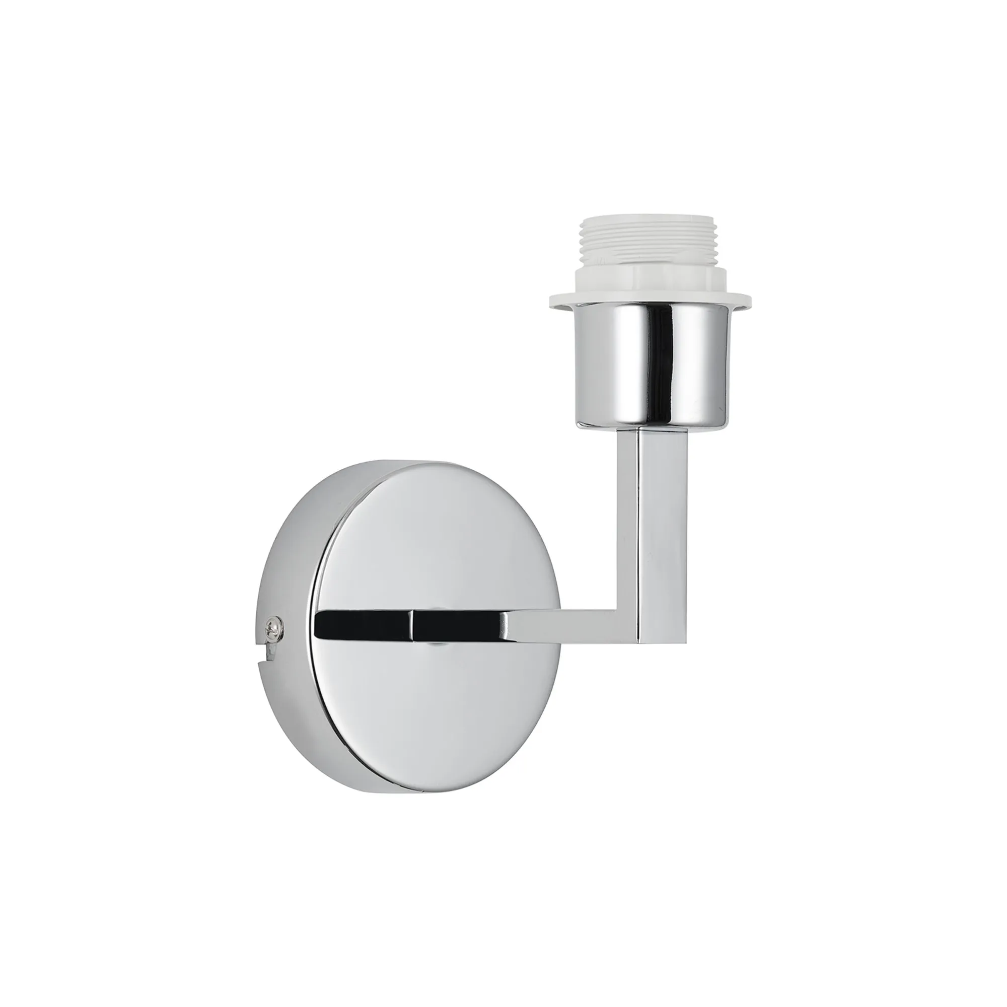 D1167CH  Clara 1 Light Round Base Wall Lamp (FRAME ONLY), E27 Polished Chrome